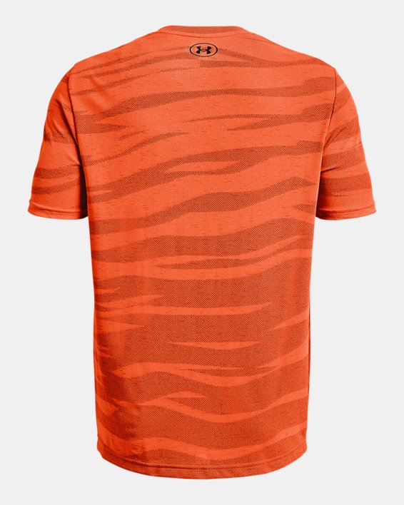 Men's UA Seamless Wave Short Sleeve in Orange image number 5